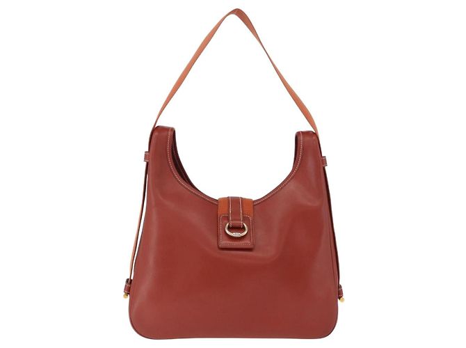 Hermès Borsa a Spalla HERMES Sako Pelle Marrone Gold Auth 195752M D'oro - vista 13
