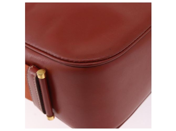 Hermès Borsa a Spalla HERMES Sako Pelle Marrone Gold Auth 195752M D'oro - vista 15