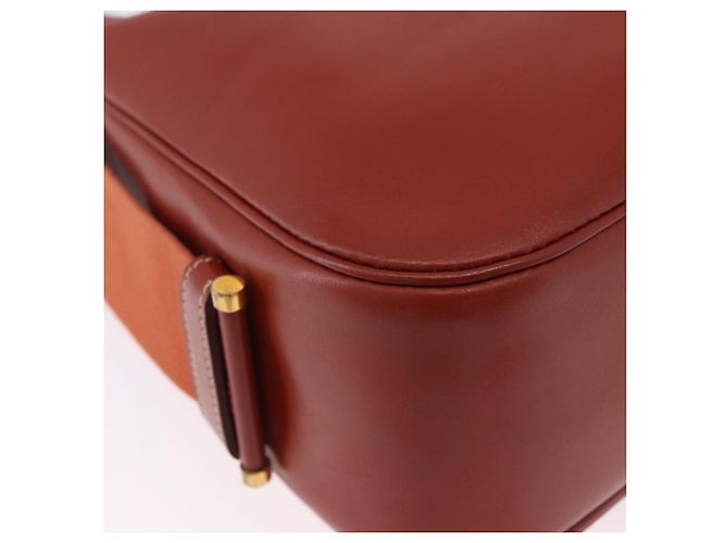 Hermès Borsa a Spalla HERMES Sako Pelle Marrone Gold Auth 195752M D'oro - vista 9