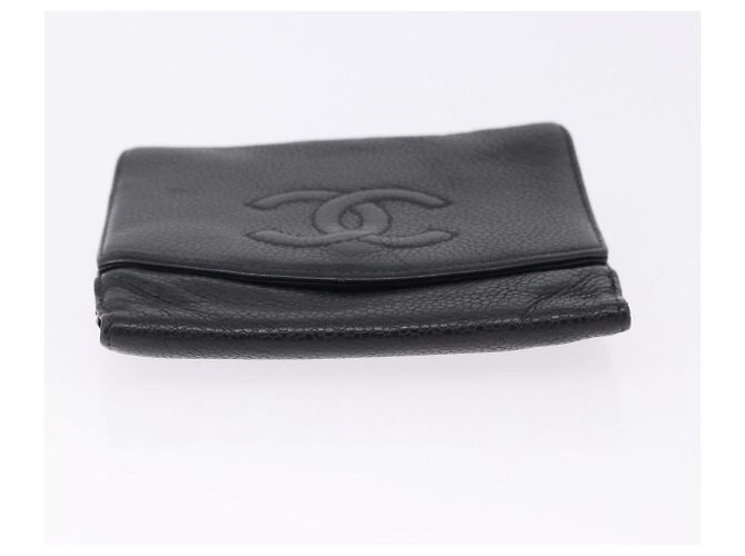 CHANEL Neue Reise Geldbörse Kaviarleder 2 Set Schwarz CC Auth bs36767 - Ansicht 6
