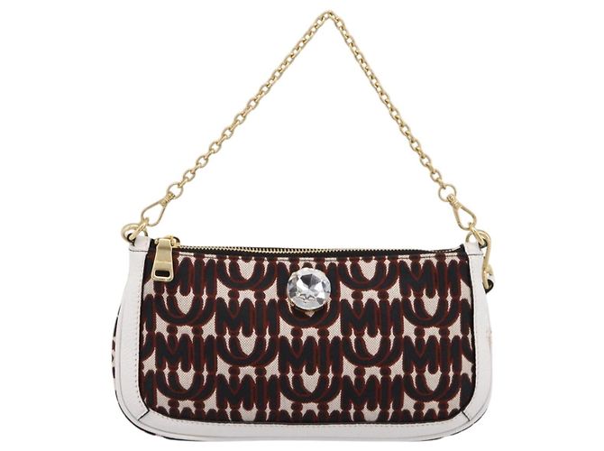 Miu Miu Schultertasche mit Kette Canvas 2way Beige Gold Auth 195364V - Ansicht 13
