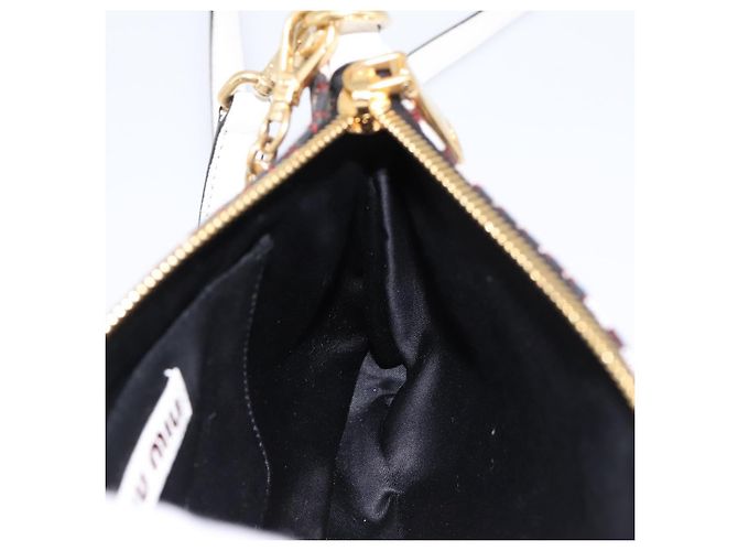 Miu Miu Schultertasche mit Kette Canvas 2way Beige Gold Auth 195364V - Ansicht 21