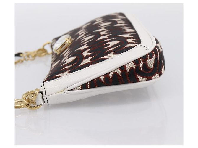 Miu Miu Schultertasche mit Kette Canvas 2way Beige Gold Auth 195364V - Ansicht 3