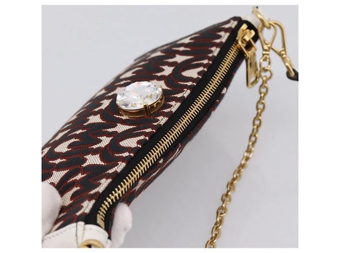 Miu Miu Schultertasche mit Kette Canvas 2way Beige Gold Auth 195364V - Ansicht 6
