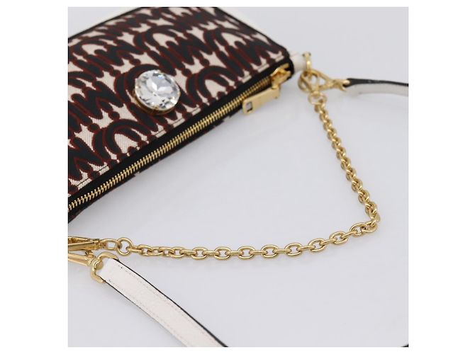 Miu Miu Schultertasche mit Kette Canvas 2way Beige Gold Auth 195364V - Ansicht 7