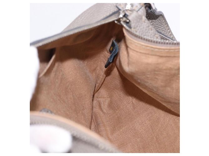 FENDI Celeria Schultertasche aus Leder Grau Silber authentisch 195653V Braun - Ansicht 20