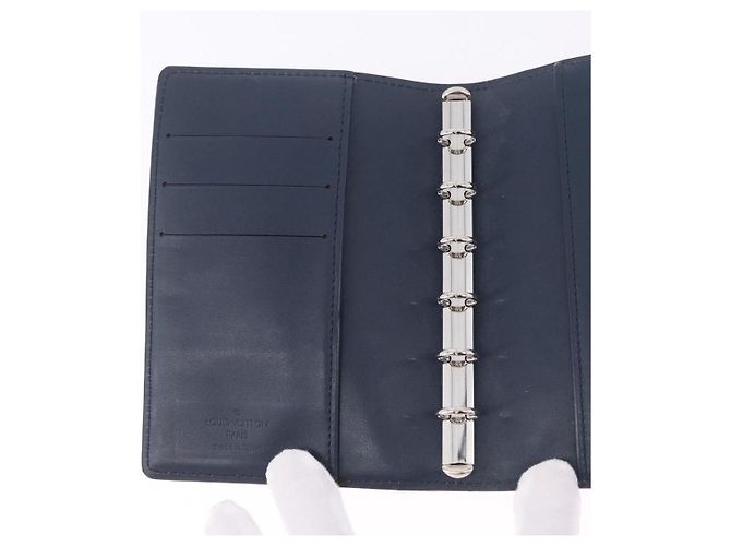 LOUIS VUITTON Monogram mat Agenda PM Day Planner Cover Blue R20935 Auth 180969A Azul - vista 19