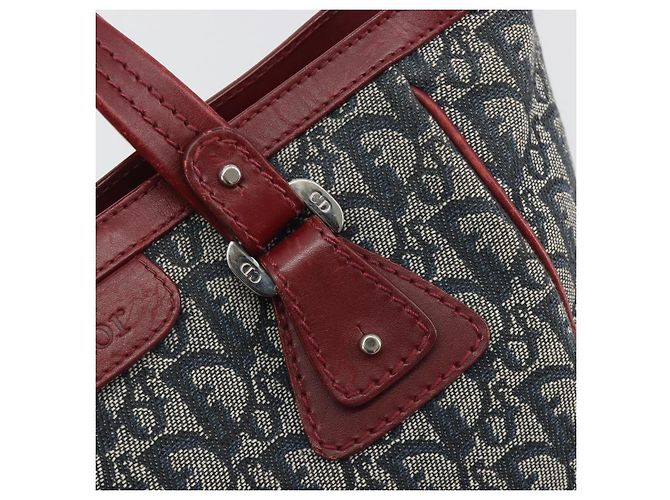 Borsa Christian Dior Trotter Canvas Navy Silver Auth 195056A Argento Blu navy - vista 17