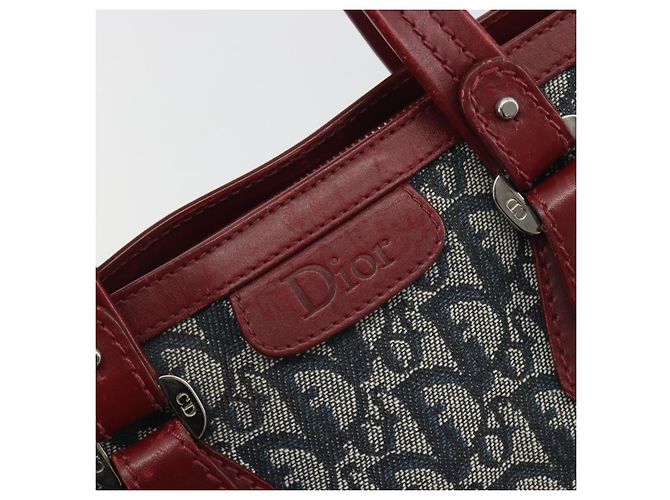 Borsa Christian Dior Trotter Canvas Navy Silver Auth 195056A Argento Blu navy - vista 18