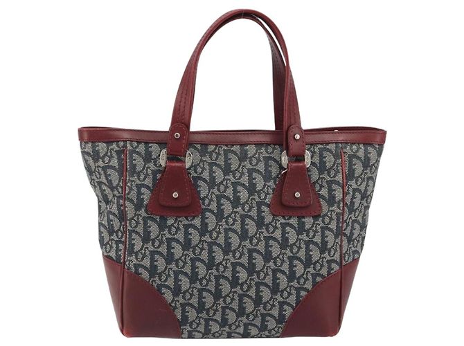 Borsa Christian Dior Trotter Canvas Navy Silver Auth 195056A Argento Blu navy - vista 2
