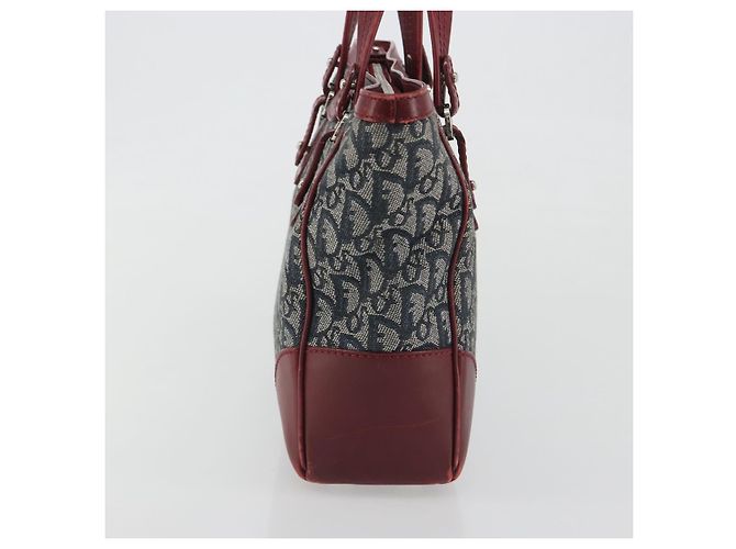 Borsa Christian Dior Trotter Canvas Navy Silver Auth 195056A Argento Blu navy - vista 3