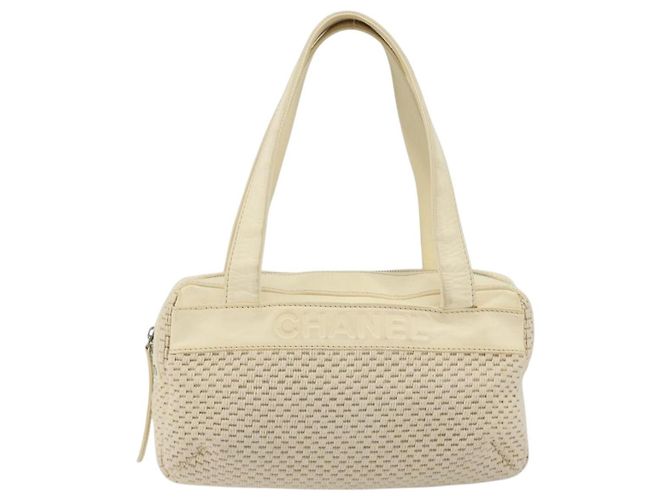 CHANEL Handtasche Canvas Beige Silver CC Auth 196080 Silber - Ansicht 13