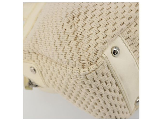 CHANEL Handtasche Canvas Beige Silver CC Auth 196080 Silber - Ansicht 14