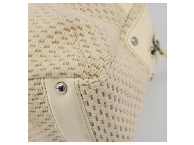 CHANEL Handtasche Canvas Beige Silver CC Auth 196080 Silber - Ansicht 15