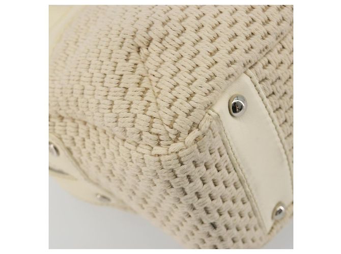 CHANEL Handtasche Canvas Beige Silver CC Auth 196080 Silber - Ansicht 16