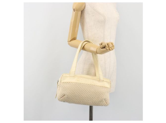CHANEL Handtasche Canvas Beige Silver CC Auth 196080 Silber - Ansicht 24