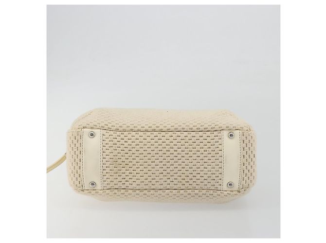 CHANEL Handtasche Canvas Beige Silver CC Auth 196080 Silber - Ansicht 5