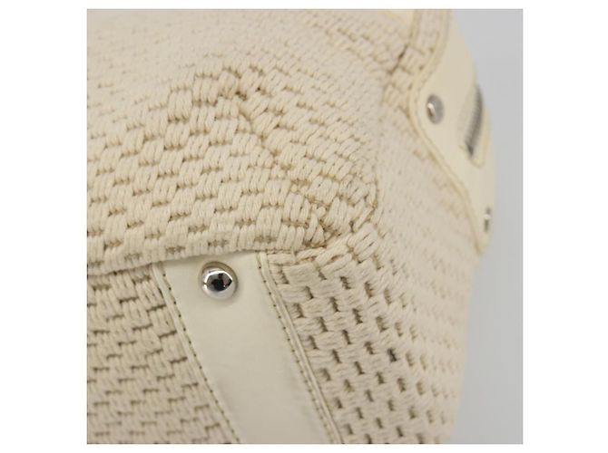 CHANEL Handtasche Canvas Beige Silver CC Auth 196080 Silber - Ansicht 9