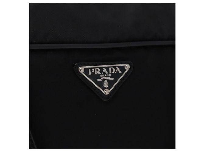 Borsa Boston PRADA Nylon 2way Nero Argento Auth 194039 - vista 21