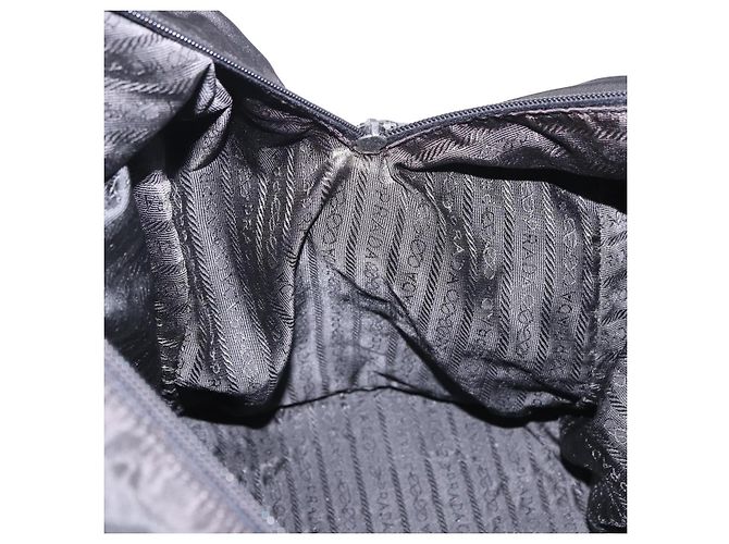 Borsa Boston PRADA Nylon 2way Nero Argento Auth 194039 - vista 25