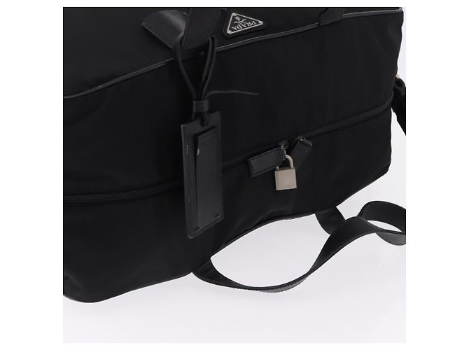 Borsa Boston PRADA Nylon 2way Nero Argento Auth 194039 - vista 6