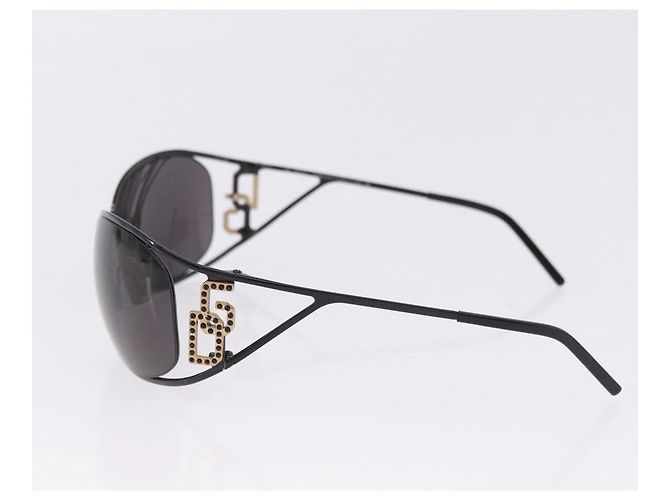 Dolce & Gabbana DOLCE&GABBANA PRADA Occhiali da sole in metallo set da 2 Nero Marrone Auth bs36790 - vista 15