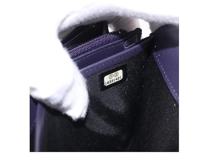 CHANEL Langer Geldbeutel Leder Lila CC Auth 196318 - Ansicht 12