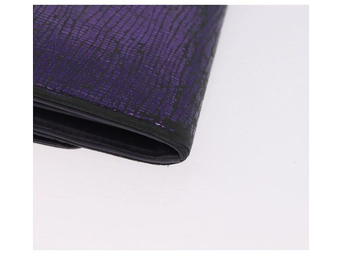 CHANEL Langer Geldbeutel Leder Lila CC Auth 196318 - Ansicht 15