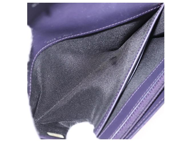 CHANEL Langer Geldbeutel Leder Lila CC Auth 196318 - Ansicht 18