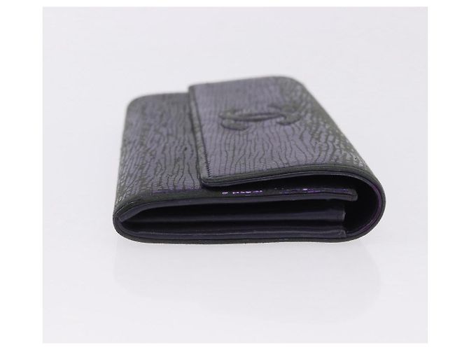 CHANEL Langer Geldbeutel Leder Lila CC Auth 196318 - Ansicht 3