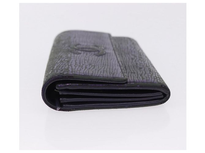 CHANEL Langer Geldbeutel Leder Lila CC Auth 196318 - Ansicht 4