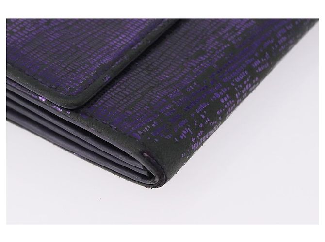 CHANEL Langer Geldbeutel Leder Lila CC Auth 196318 - Ansicht 7