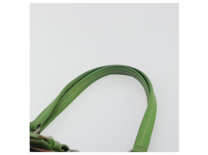 Borsa a mano PRADA Nylon Green Silver Auth 195238A Argento Verde - vista 8