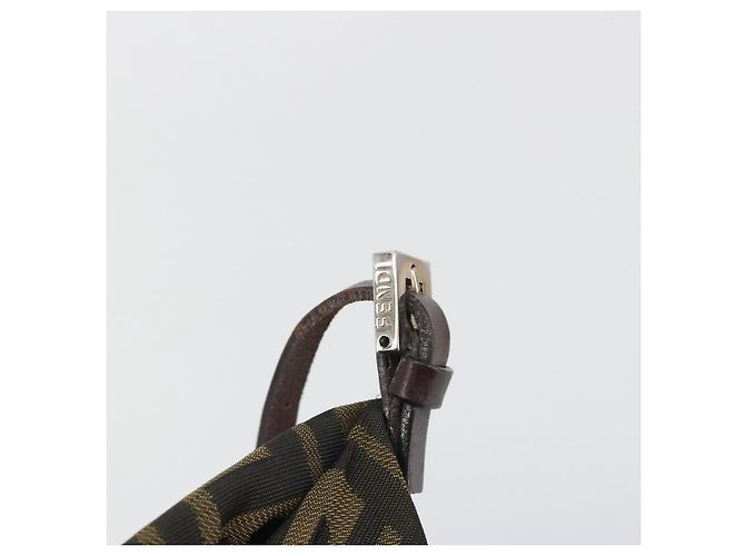Bolso de hombro FENDI Zucca Canvas Brown Black Auth 195603 Castaño Negro - vista 10