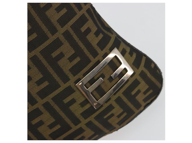 Bolso de hombro FENDI Zucca Canvas Brown Black Auth 195603 Castaño Negro - vista 17