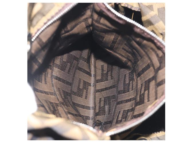 Bolso de hombro FENDI Zucca Canvas Brown Black Auth 195603 Castaño Negro - vista 22