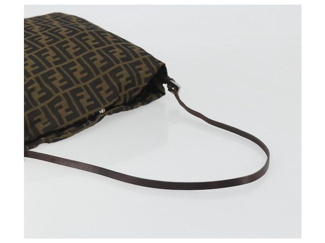 Bolso de hombro FENDI Zucca Canvas Brown Black Auth 195603 Castaño Negro - vista 7