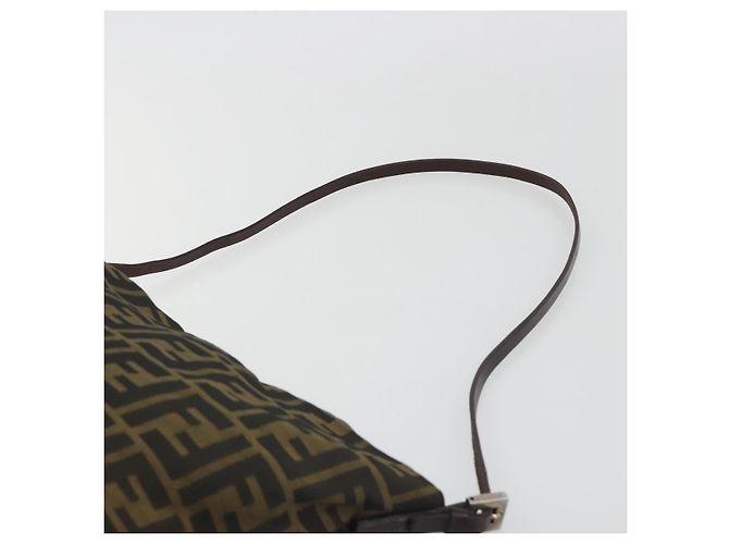 Bolso de hombro FENDI Zucca Canvas Brown Black Auth 195603 Castaño Negro - vista 8
