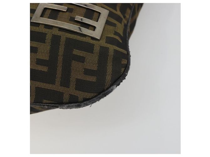Bolso de hombro FENDI Zucca Canvas Brown Black Auth 195603 Castaño Negro - vista 9