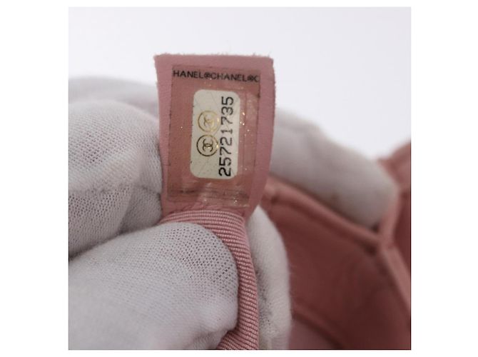 Borsa a tracolla CHANEL V Stitch Chain Studs in pelle d'agnello rosa argento CC Auth ka5624SAV - vista 12