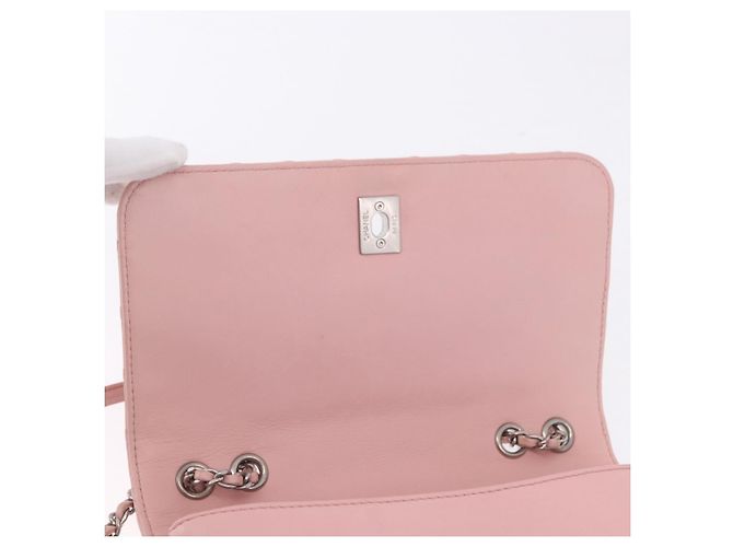 Borsa a tracolla CHANEL V Stitch Chain Studs in pelle d'agnello rosa argento CC Auth ka5624SAV - vista 18