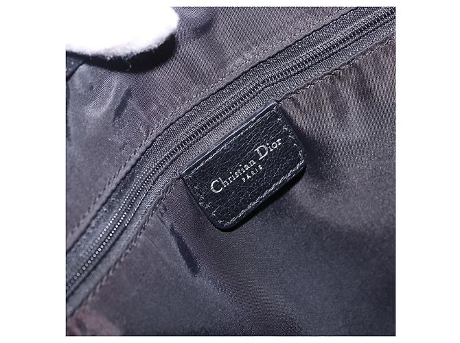 Borsa a Mano Christian Dior Trotter Canvas Nero Argento Auth 195785V - vista 18