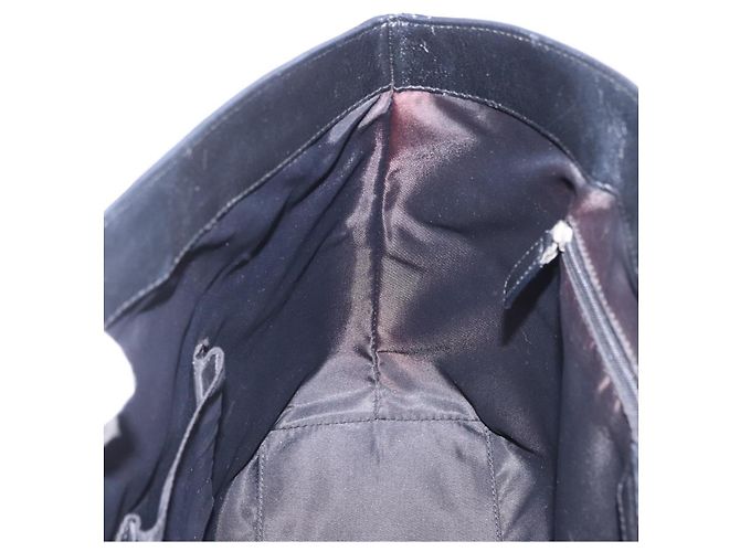 Borsa a Mano Christian Dior Trotter Canvas Nero Argento Auth 195785V - vista 20