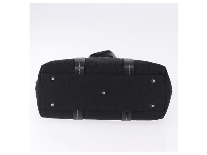 Borsa a Mano Christian Dior Trotter Canvas Nero Argento Auth 195785V - vista 5