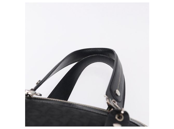 Borsa a Mano Christian Dior Trotter Canvas Nero Argento Auth 195785V - vista 8