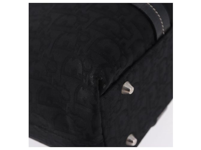Borsa a Mano Christian Dior Trotter Canvas Nero Argento Auth 195785V - vista 9