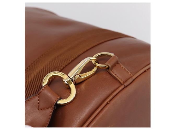 Zaino Salvatore Ferragamo Vala in pelle marrone e oro Auth ka5589 D'oro - vista 10