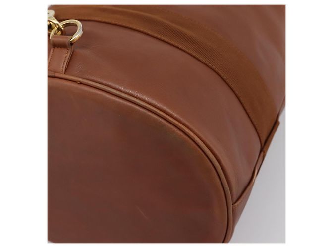 Zaino Salvatore Ferragamo Vala in pelle marrone e oro Auth ka5589 D'oro - vista 16