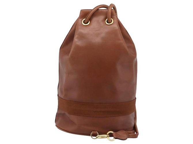 Zaino Salvatore Ferragamo Vala in pelle marrone e oro Auth ka5589 D'oro - vista 2
