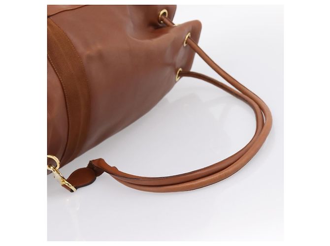 Zaino Salvatore Ferragamo Vala in pelle marrone e oro Auth ka5589 D'oro - vista 7
